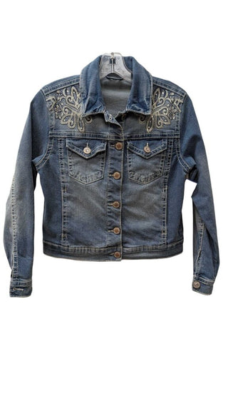 Western Embroidered Denim Button Up