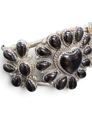 SS Signed Onyx Heart Cuff