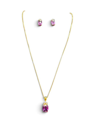 SS Verneil Amethyst Neclace/Ear Set