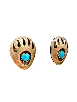 SS Bear Paw Stone Earrings Set