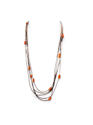 Multi Strand Liquid Silver Stone Necklace