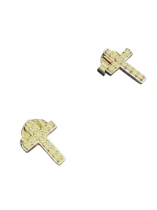 Sterling Tested Diamond Cross Earrings