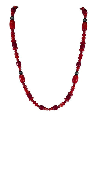 Sterling Bead Stone Necklace