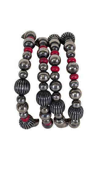 Memory Wire Faux Oxy Bead Bracelet