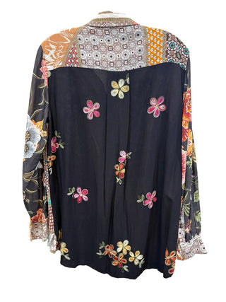Embroidered Button Front