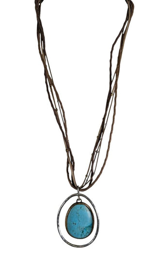 Sterling Stone Pendant Necklace