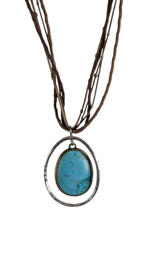 Sterling Stone Pendant Necklace