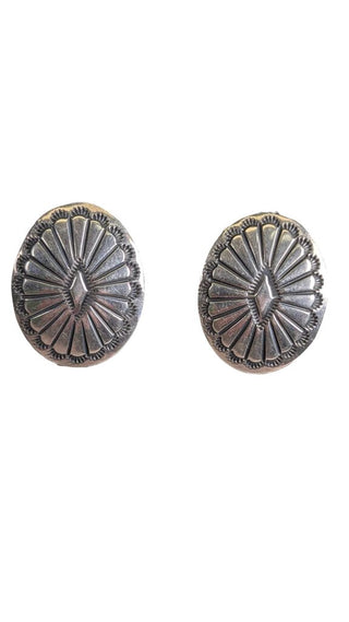 Sterling Sunburst Concho Clip-Ons