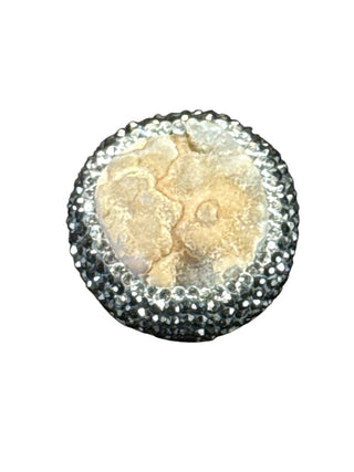 Sterling Geode Adjustable Ring
