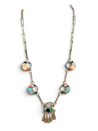 Sterling Inlay Circle Necklace
