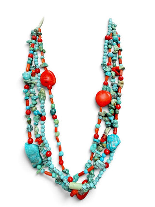 Triple Strand Adjustable Stone Necklace