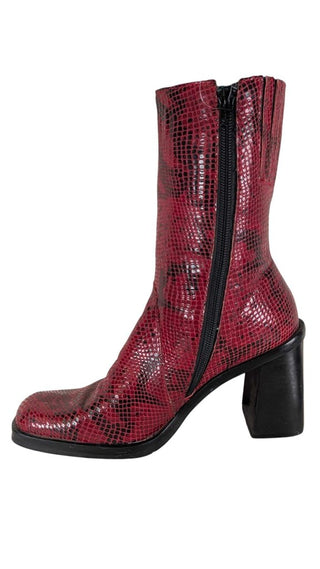 Snake Patent Block Heel