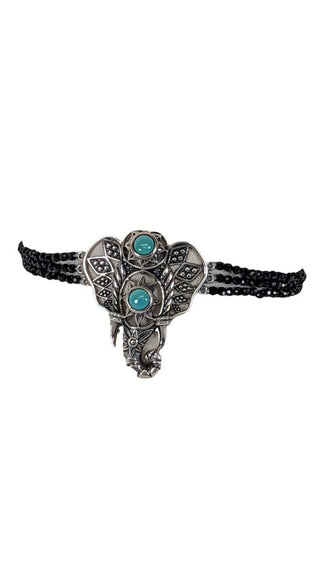 SS Stone Elephant Bracelet