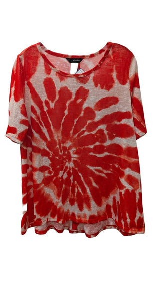 THE BOROUGHS Short Sleeve Tie Dye Button Back