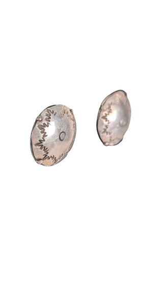 THE BOROUGHS Sterling Round Starburst Stamped Earrings