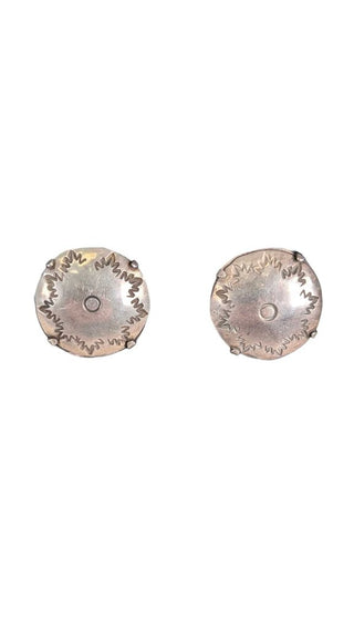 THE BOROUGHS Sterling Round Starburst Stamped Earrings