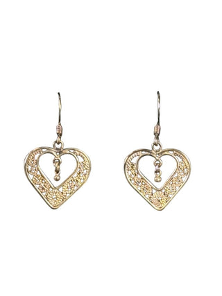 Vermeil Filigree Heart Earrings
