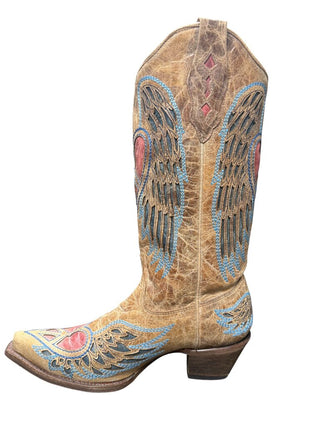 Heart Angel Wing Cowboy Boots MSRP $286