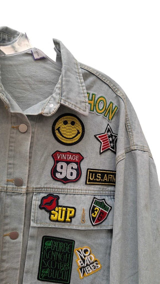 Oversized Thora Patch Denim Jacket
