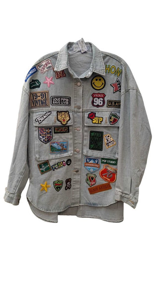 Oversized Thora Patch Denim Jacket