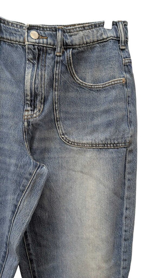 Wide Straight Leg Patch Pockets