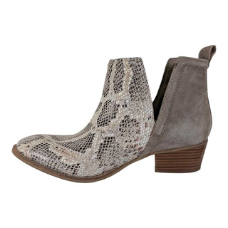 Short Side Snakeskin & Suede Ankle Bootie