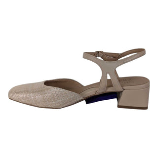 NWT Coated Canvas Block Heel