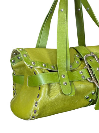 Studded leather shoulder bag