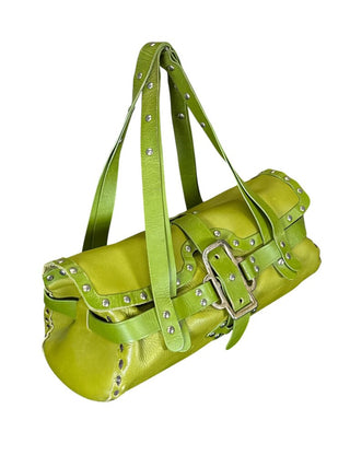 Studded leather shoulder bag