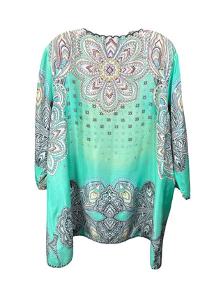 Silk patterned v neck
