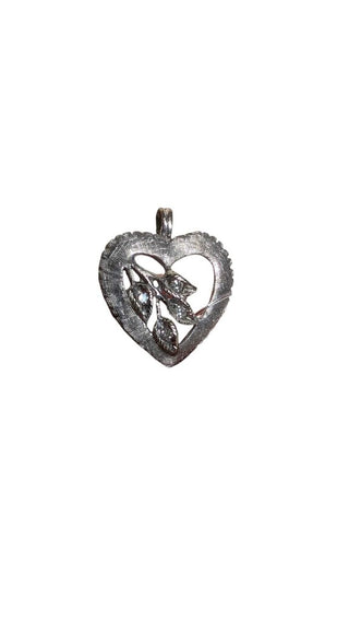 Tested 14kt White Gold Heart Pendant