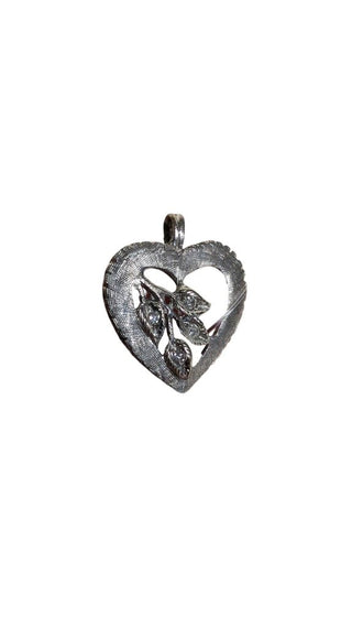 Tested 14kt White Gold Heart Pendant