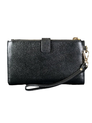 Pebbled Leather Double Zip Phone Case Wristlet