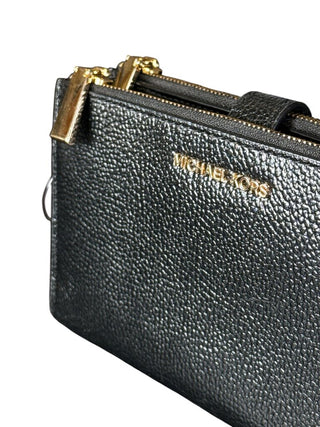 Pebbled Leather Double Zip Phone Case Wristlet