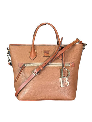 Textured Leather Grain Handle Tote