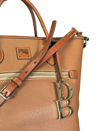 Textured Leather Grain Handle Tote