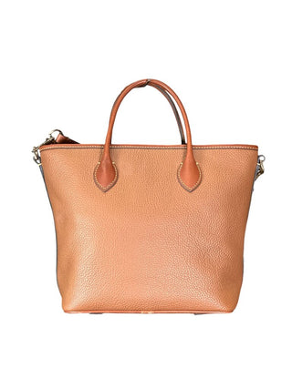 Textured Leather Grain Handle Tote