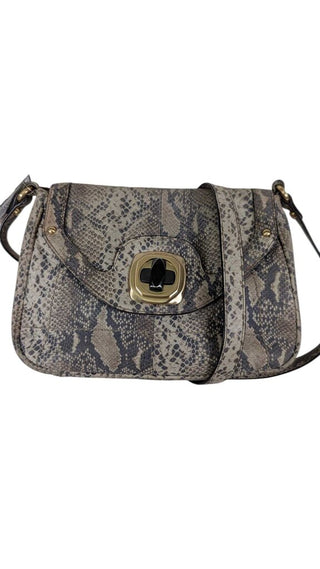 Leather Snakeskin Embossed Flap Crossbody