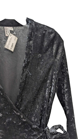 Long Sleeve Velvet Wrap Dress