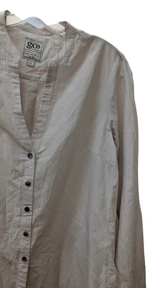 NWT Washable Silk Long Button Up