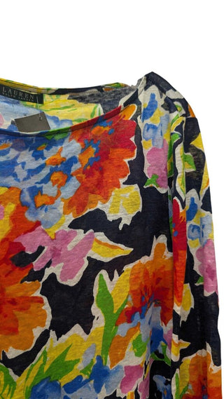 Long Sleeve Color Wash Floral