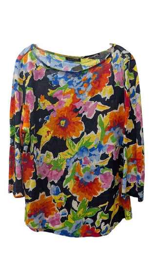 Long Sleeve Color Wash Floral