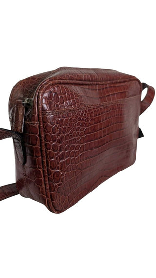 Embossed Croc Leather Crossbody