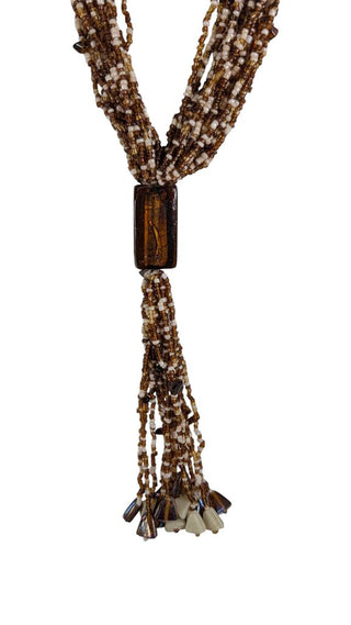 Beaded Multi Color Lariat Necklace