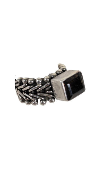 Sterling Link Square Stone
