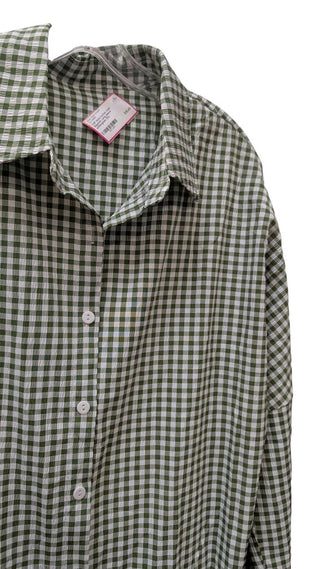 button front Squares Long sleeve