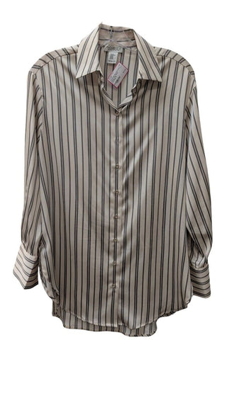 button front Striped long Sleeve