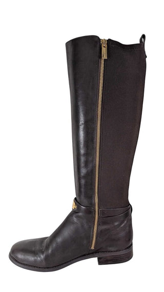Leather Riding Boot Gold Hardware