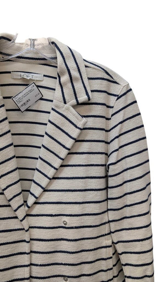 PETITE Striped Snap Front Sweatshirt Material