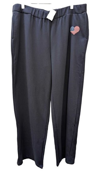 NWT Embroidered Flag Heart Sweatpants